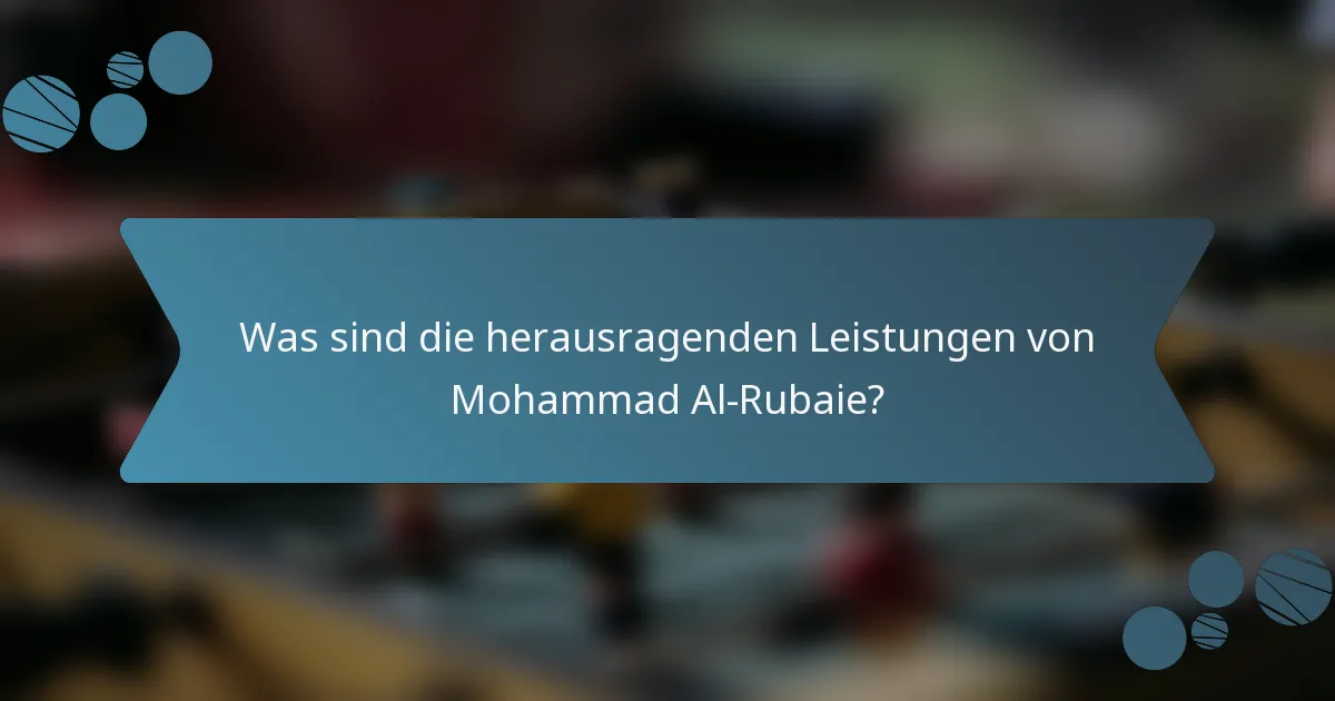 Was sind die herausragenden Leistungen von Mohammad Al-Rubaie?