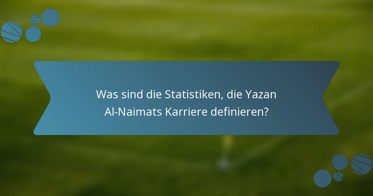 Was sind die Statistiken, die Yazan Al-Naimats Karriere definieren?