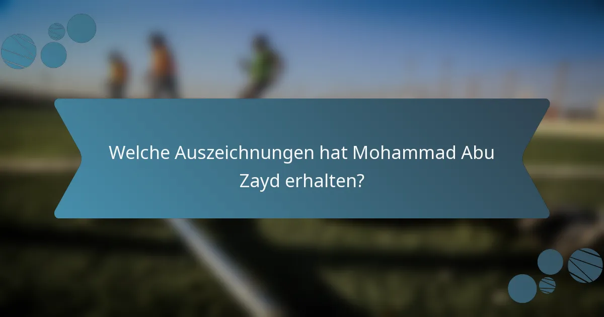 Welche Auszeichnungen hat Mohammad Abu Zayd erhalten?