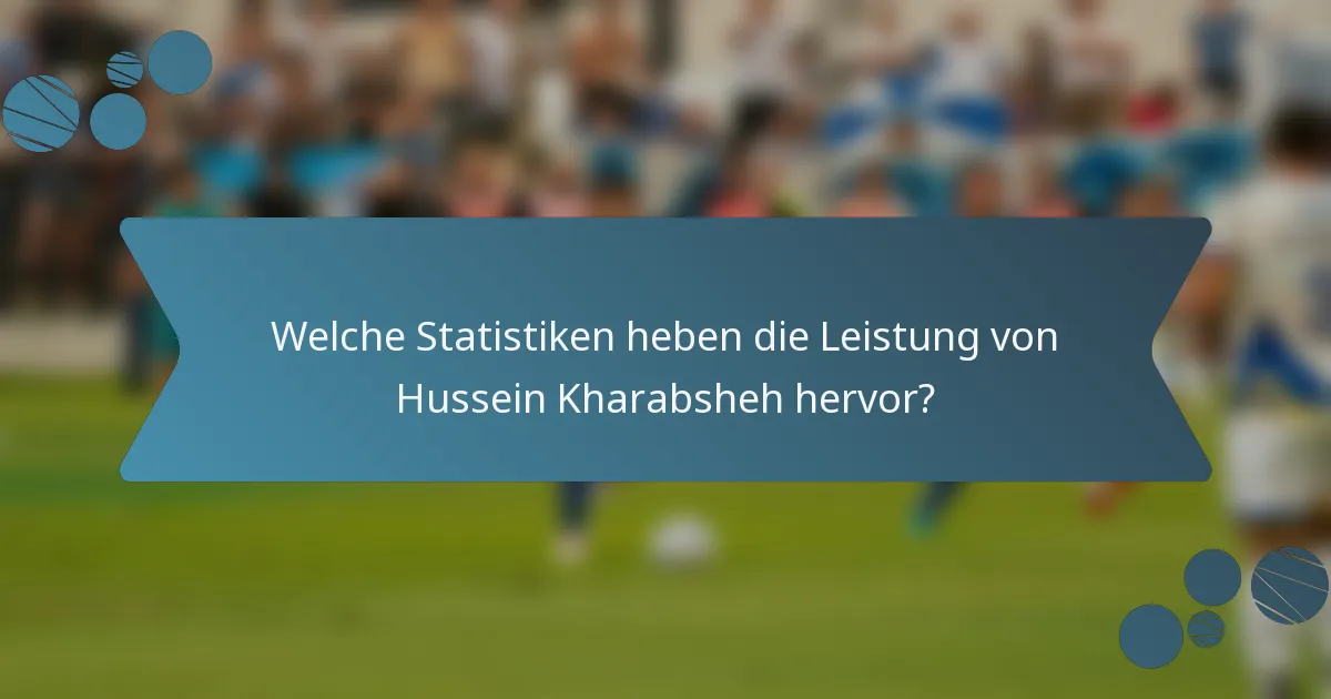 Welche Statistiken heben die Leistung von Hussein Kharabsheh hervor?