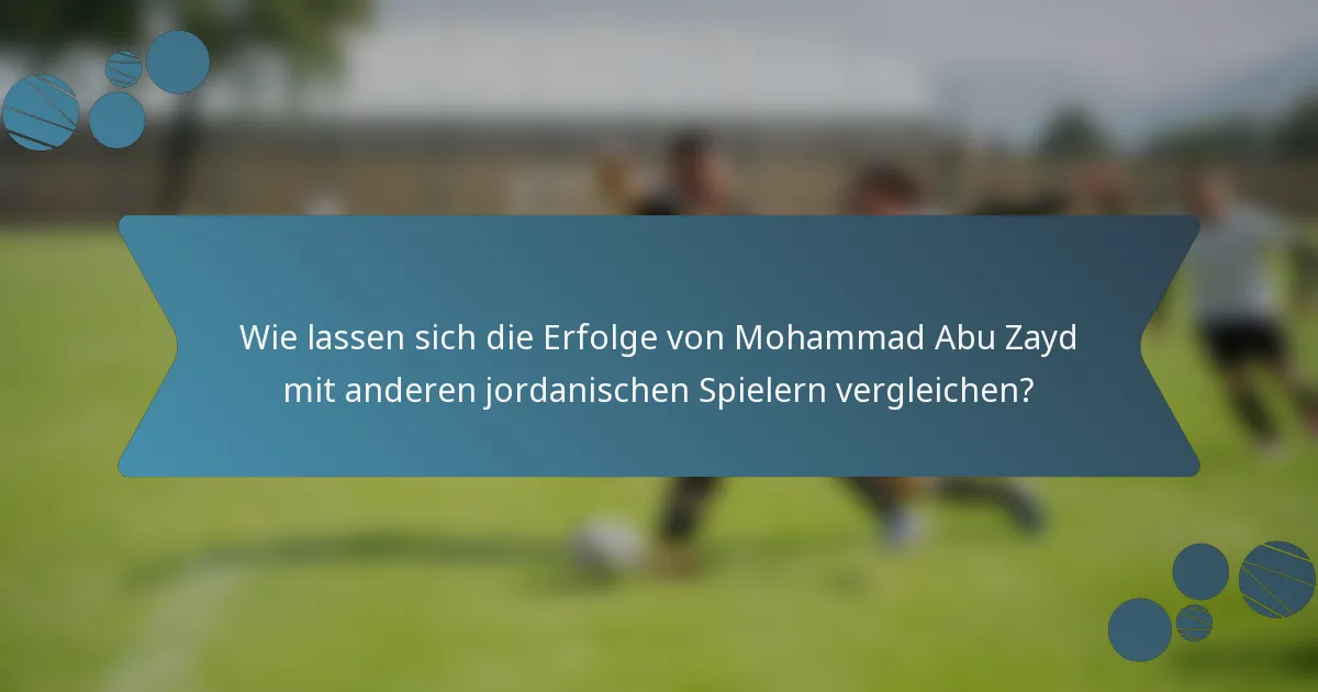 Wie lassen sich die Erfolge von Mohammad Abu Zayd mit anderen jordanischen Spielern vergleichen?
