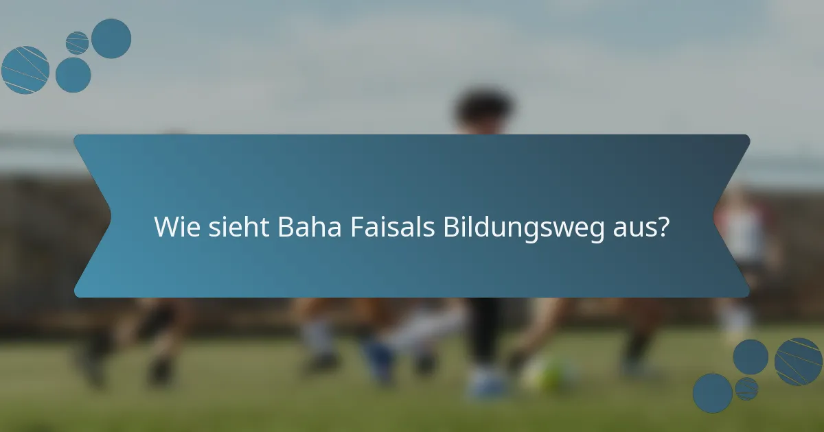 Wie sieht Baha Faisals Bildungsweg aus?